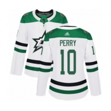 Women's Dallas Stars #10 Corey Perry Authentic White Away Hockey Jersey