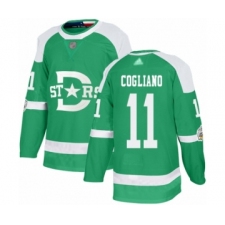 Men's Dallas Stars #11 Andrew Cogliano Authentic Green 2020 Winter Classic Hockey Jersey