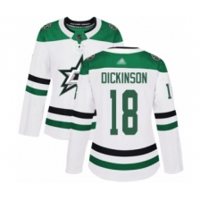 Women's Dallas Stars #18 Jason Dickinson Authentic White Away Hockey Jersey