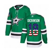 Youth Dallas Stars #18 Jason Dickinson Authentic Green USA Flag Fashion Hockey Jersey