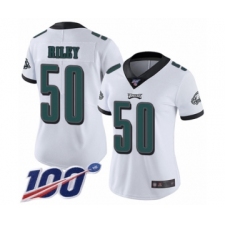 Women's Philadelphia Eagles #50 Duke Riley White Vapor Untouchable Limited Player 100th Season Football Jersey