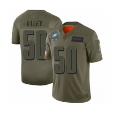 Youth Philadelphia Eagles #50 Duke Riley Limited Olive 2019 Salute to Service Football Jersey