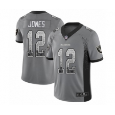 Men's Oakland Raiders #12 Zay Jones Limited Gray Rush Drift Fashion Football Jersey