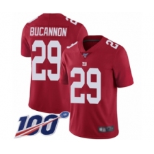 Men's New York Giants #29 Deone Bucannon Red Limited Red Inverted Legend 100th Season Football Jersey