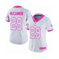 Women's New York Giants #29 Deone Bucannon Limited White Pink Rush Fashion Football Jersey
