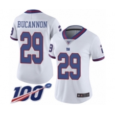 Women's New York Giants #29 Deone Bucannon Limited White Rush Vapor Untouchable 100th Season Football Jersey