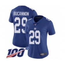 Women's New York Giants #29 Deone Bucannon Royal Blue Team Color Vapor Untouchable Limited Player 100th Season Football Jersey
