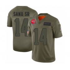 Youth New England Patriots #14 Mohamed Sanu Sr Limited Olive 2019 Salute to Service Football Jersey