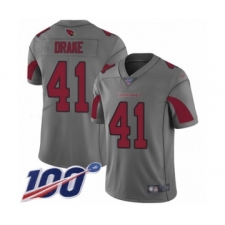 Youth Arizona Cardinals #41 Kenyan Drake Limited Silver Inverted Legend 100th Season Football Jersey
