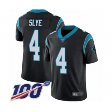 Men's Carolina Panthers #4 Joey Slye Black Team Color Vapor Untouchable Limited Player 100th Season Football Jersey