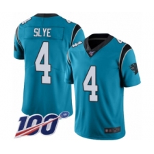 Men's Carolina Panthers #4 Joey Slye Blue Alternate Vapor Untouchable Limited Player 100th Season Football Jersey