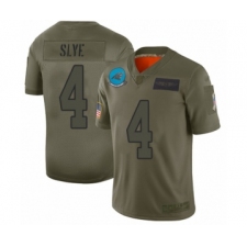 Men's Carolina Panthers #4 Joey Slye Limited Olive 2019 Salute to Service Football Jersey