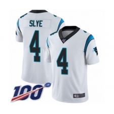 Men's Carolina Panthers #4 Joey Slye White Vapor Untouchable Limited Player 100th Season Football Jersey