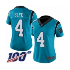 Women's Carolina Panthers #4 Joey Slye Blue Alternate Vapor Untouchable Limited Player 100th Season Football Jersey