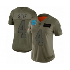 Women's Carolina Panthers #4 Joey Slye Limited Olive 2019 Salute to Service Football Jersey