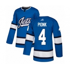 Men's Winnipeg Jets #4 Neal Pionk Authentic Blue Alternate Hockey Jersey