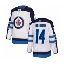 Men's Winnipeg Jets #14 Ville Heinola Authentic White Away Hockey Jersey