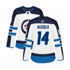 Women's Winnipeg Jets #14 Ville Heinola Authentic White Away Hockey Jersey