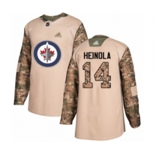 Youth Winnipeg Jets #14 Ville Heinola Authentic Camo Veterans Day Practice Hockey Jersey