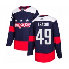 Men's Washington Capitals #49 Brett Leason Authentic Navy Blue 2018 Stadium Series Hockey Jersey
