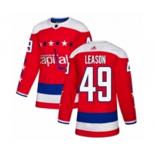 Men's Washington Capitals #49 Brett Leason Authentic Red Alternate Hockey Jersey