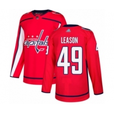 Men's Washington Capitals #49 Brett Leason Authentic Red Home Hockey Jersey