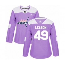 Women's Washington Capitals #49 Brett Leason Authentic Purple Fights Cancer Practice Hockey Jersey