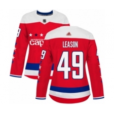 Women's Washington Capitals #49 Brett Leason Authentic Red Alternate Hockey Jersey