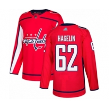 Youth Washington Capitals #62 Carl Hagelin Authentic Red Home Hockey Jersey