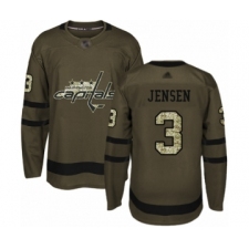 Men's Washington Capitals #3 Nick Jensen Authentic Green Salute to Service Hockey Jersey
