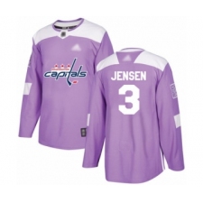 Men's Washington Capitals #3 Nick Jensen Authentic Purple Fights Cancer Practice Hockey Jersey