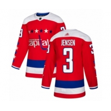 Men's Washington Capitals #3 Nick Jensen Authentic Red Alternate Hockey Jersey