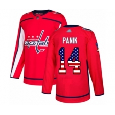 Men's Washington Capitals #14 Richard Panik Authentic Red USA Flag Fashion Hockey Jersey