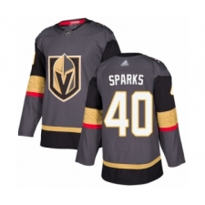 Men's Vegas Golden Knights #40 Garret Sparks Authentic Gray Home Hockey Jersey