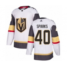 Youth Vegas Golden Knights #40 Garret Sparks Authentic White Away Hockey Jersey