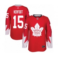 Men's Toronto Maple Leafs #15 Alexander Kerfoot Authentic Red Alternate Hockey Jersey