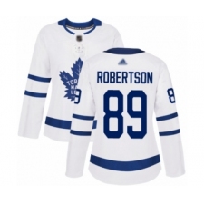 Women's Toronto Maple Leafs #89 Nicholas Robertson Authentic White Away Hockey Jersey