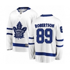 Youth Toronto Maple Leafs #89 Nicholas Robertson Authentic White Away Fanatics Branded Breakaway Hockey Jersey