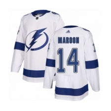 Men's Tampa Bay Lightning #14 Patrick Maroon Authentic White Away Hockey Jersey