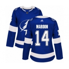Women's Tampa Bay Lightning #14 Patrick Maroon Authentic Royal Blue Home Hockey Jersey