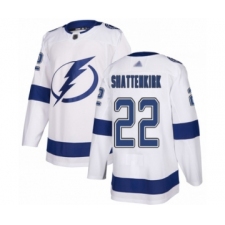 Men's Tampa Bay Lightning #22 Kevin Shattenkirk Authentic White Away Hockey Jersey