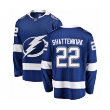 Men's Tampa Bay Lightning #22 Kevin Shattenkirk Fanatics Branded Blue Home Breakaway Hockey Jersey
