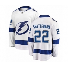 Men's Tampa Bay Lightning #22 Kevin Shattenkirk Fanatics Branded White Away Breakaway Hockey Jersey