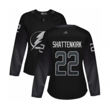 Women's Tampa Bay Lightning #22 Kevin Shattenkirk Authentic Black Alternate Hockey Jersey