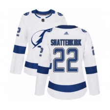 Women's Tampa Bay Lightning #22 Kevin Shattenkirk Authentic White Away Hockey Jersey