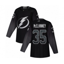 Men's Tampa Bay Lightning #35 Curtis McElhinney Authentic Black Alternate Hockey Jersey