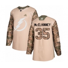 Youth Tampa Bay Lightning #35 Curtis McElhinney Authentic Camo Veterans Day Practice Hockey Jersey