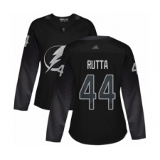 Women's Tampa Bay Lightning #44 Jan Rutta Authentic Black Alternate Hockey Jersey