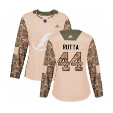 Women's Tampa Bay Lightning #44 Jan Rutta Authentic Camo Veterans Day Practice Hockey Jersey