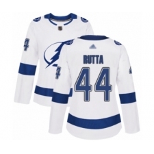 Women's Tampa Bay Lightning #44 Jan Rutta Authentic White Away Hockey Jersey